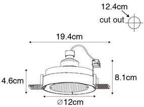Faretto da incasso moderno bianco GU10 AR70 rotondo senza cornice - Oneon