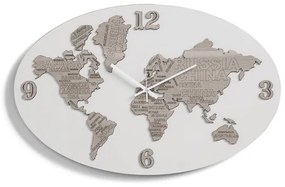 Orologio da parete 70x45 cm PLANISFERO in legno laminato BRC