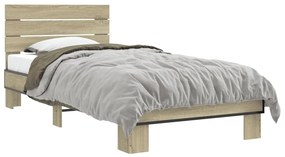 Giroletto Rovere Sonoma 90x200 Cm Legno Multistrato E Metallo /