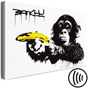 Quadro contemporaneo Pistola banana (1-pezzo) largo - street art di una scimmia esotica