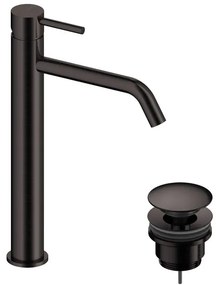 Rubinetto per lavabo a canna alta Loop grigio spazzolato in ottone SANYCCES