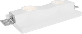 Portafaretto Rettangolare 190x100mm 2xGU10 in Gesso Pitturabile Curvo