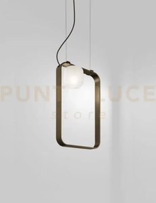 Groove sospensione 60 bianco sfumato bronzo opaco 1 luce attacco e14
