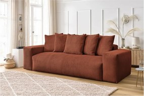 Divano color mattone con rivestimento in velluto a coste 280 cm Voltaire – Bobochic Paris