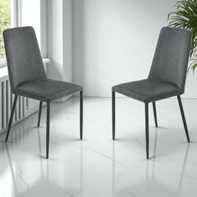 Sedia imbottita in tessuto Grigio Fumo ETTORE 2 sedie