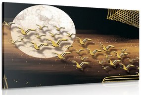 Quadro su tela – Volo di uccelli durante la luna piena