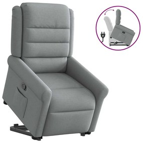 Poltrona Alzapersona Reclinabile Grigio Chiaro İn Tessuto /