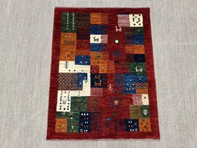Loribaft Tappeto 80 x 110 Verde (Iran) Annodato A Mano