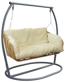 JURA - dondolo due posti con struttura in metallo bianca o antracite