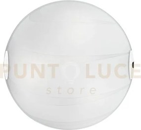 Plafoniera cri bianca 3 luci attacco e27 40x40x9,4cm in vetro bian...