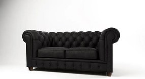 Divano in velluto nero 184 cm Cambridge - Ropez