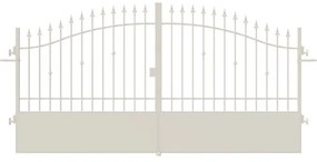 Cancello manuale battente Civetta in ferro, apertura centrale, L 358.5, H 150-180 cm, di colore bianco