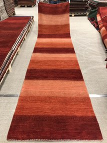 Loribaft Tappeto 390x90 Rosso (Iran) Annodato A Mano