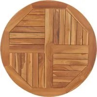 Piano Tavolo in Legno Massello di Teak Rotondo 2,5 cm 80 cm 48986