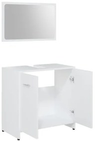 Set Mobili da Bagno 4 pz Bianco in Legno Multistrato