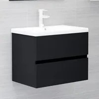 Mobile Bagno con Lavabo Integrato Nero in Truciolato 3071541