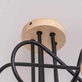 Lampadario a plafone OXFORD 5xE27/15W/230V, finitura pino/nero