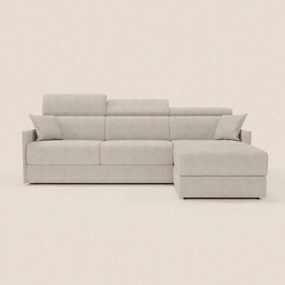 Miryam divano letto angolare compatto - poggiatesta reclinabili e penisola contenitore in tessuto smacchiabile T31