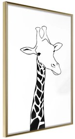 Poster  Black and White Giraffe  Cornice Quadri Cornice d'oro, Larghezza x Altezza Home decor 20x30