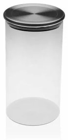 Barattolo di Vetro Versa 600 ml Cristallo Acciaio (8,5 x 8,5 x 15 cm)