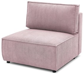 Modulo divano in velluto a coste rosa chiaro, pezzo centrale Nihad modular - Bobochic Paris