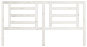 Testiera per letto bianca 186x4x100cm in legno massello di pino