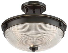 Lampadario Contemporaneo Mantle Vetro Bronzo Palladiano 2 Luci E27