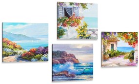 Set di quadri – Paesaggio marino in imitazione di pittura