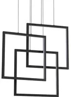 Sospensione Moderna Frame Alluminio Nero Led 80W 3000K Luce Calda