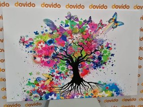 Quadro su tela – Albero fiorito pieno di colori
