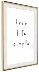 Poster  Simple Life  Cornice Quadri Cornice d'oro con passe-partout, Larghezza x Altezza Home decor 40x60