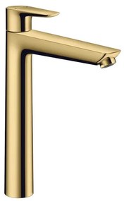Rubinetto per lavabo Talis dorato HANSGROHE getto laminare cristallino a canna alta