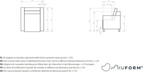 Poltrona in velluto a coste arancio-marrone Lofty Lilly - Miuform