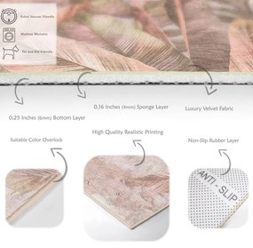 Passatoia beige lavabile 80x200 cm Dusty Leaves – Mila Home