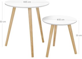 Set di 2 tavolini laterali SERA bianco/marrone