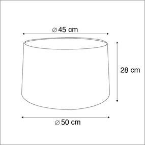 Paralume in cotone nero 45/50/28 con interno dorato