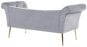 Chaise longue in velluto grigio chiaro NANTILLY Beliani
