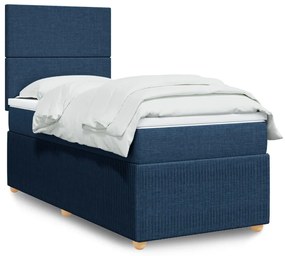 Giroletto A Molle Con Materasso Blu 100x200 Cm İn Tessuto /
