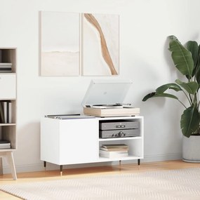 Mobile porta dischi bianco 85x38x48 cm in legno multistrato