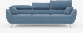 Michelangelo 4 Posti – Divano con 3 sedute estensibili e poggiatesta reclinabili in elegante tessuto vellutino smacchiabile T30