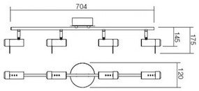 Redo 04-332 - Faretto LED SLIM 4xLED/4W/230V cromo lucido