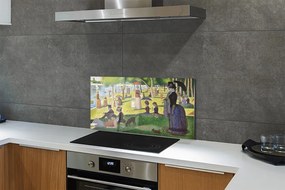 Pannello paraschizzi cucina Domenica pomeriggio sull'isola di Grande Jatte - Georges Seurat 100x50 cm