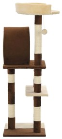 Albero per gatti con tiragraffi in sisal 127 cm beige e marrone