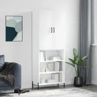 Credenza Bianco Lucido 69,5x34x180 cm in Legno Multistrato 3196077