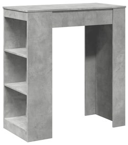 Tavolo bar con rastrelliera grigio 95x47x103,5 cm multistrato