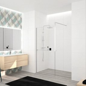 Walk-in eli design L 160 x H 200 cm, vetro 8 mm vetro senza finitura / trasparente cromo