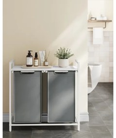 Cesto portabiancheria REX bianco/grigio