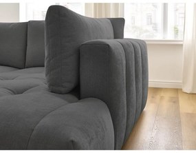 Divano angolare grigio scuro allungabile e con contenitore (penisola a destra/a L) Fuji – Bobochic Paris