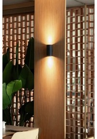 FARO 40543 - Applique SOLE 2xGU10/8W/230V nero ondulato arrotondato