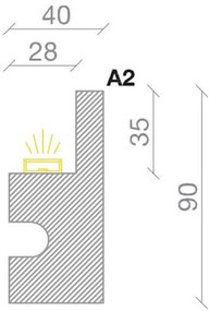 Cornice Pitturabile per Illuminazione Unidirezionale per Strisce LED - 115m Variante Lunghezza 115 Metri
